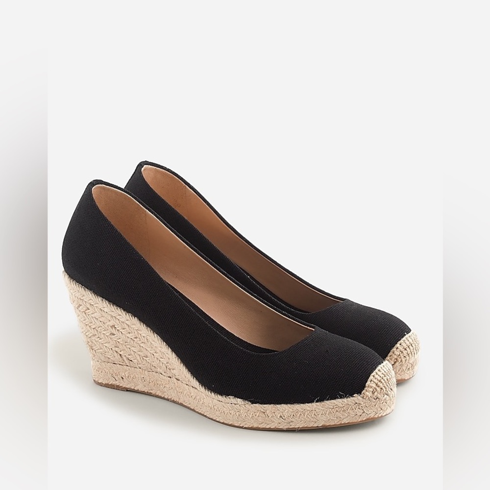 J crew Seville espadrille wedges in canvas